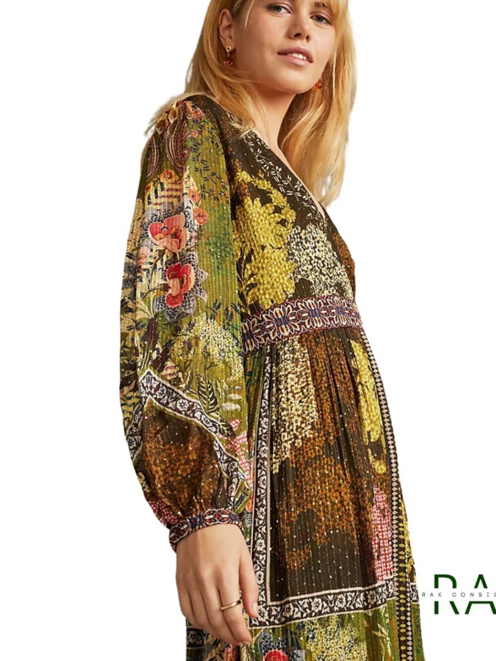 Bhanuni by Jyoti Anthropologie "Cypress" Olive Green Dress | US 6 8 10 | $341